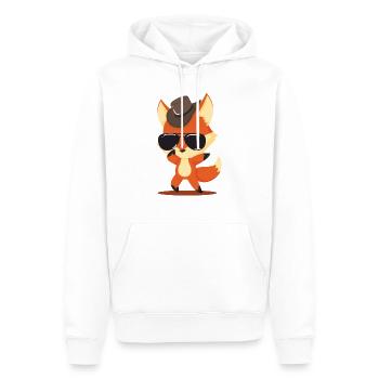 Renard avec des lunettes de soleil chapeau western design animal - Sweat à capuche Premium bio Homme - blanc - Devant - Nico (187cm)