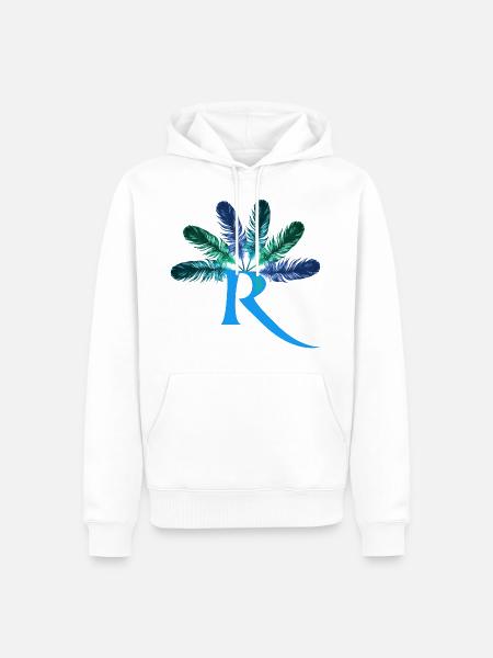 6 federn r - Männer Premium Bio Hoodie - Weiß