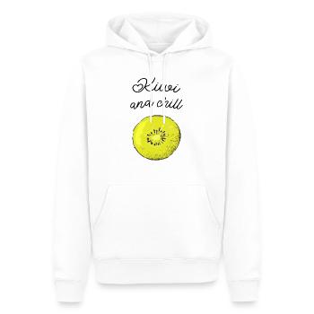 Kiwi And Chill - Sweat à capuche Premium bio Homme - blanc - Devant - Nico (187cm)
