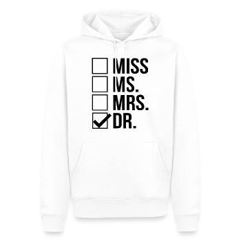 Frau Dr. Doktorat - Männer Premium Bio Hoodie - Weiß - Vorne - Nico (187cm)