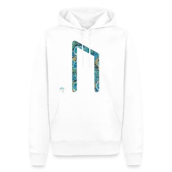 rune uruz e 100 - Männer Premium Bio Hoodie - Weiß - Vorne - Nico (187cm)