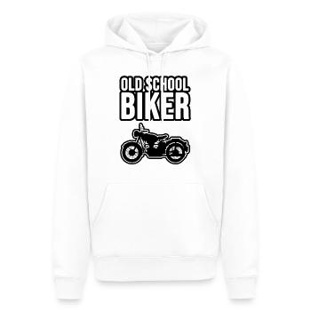 Old School Biker ! - Sweat à capuche Premium bio Homme - blanc - Devant - Nico (187cm)
