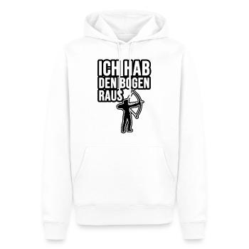 Ich hab den Bogen raus! - Männer Premium Bio Hoodie - Weiß - Vorne - Nico (187cm)