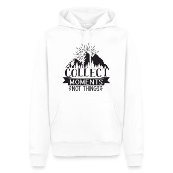 Collect Moments, Not Things - Men’s Premium Organic Hoodie - white - Front - Nico (187cm)