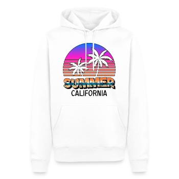 été soleil palmiers plage mer Summer California - Sweat à capuche Premium bio Homme - blanc - Devant - Nico (187cm)