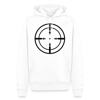 Cible Tir Viseur - Sweat à capuche Premium bio Homme - blanc - Devant - Nico (187cm)