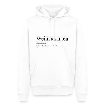 Weihnachten - Zeit der Geschenke und Familie - Männer Premium Bio Hoodie - Weiß - Vorne - Nico (187cm)