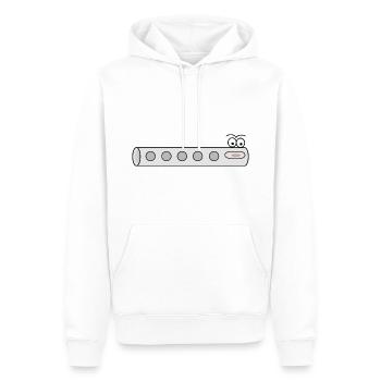 Flûte de figure comique - Sweat à capuche Premium bio Homme - blanc - Devant - Nico (187cm)