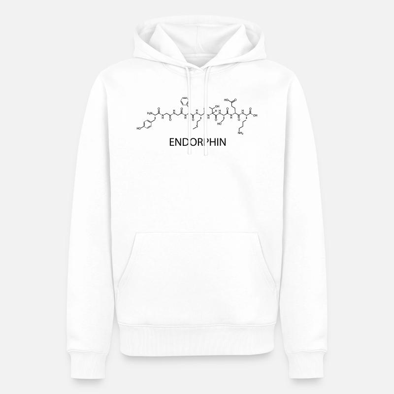 endorphine - Sweat à capuche Premium bio Homme - blanc