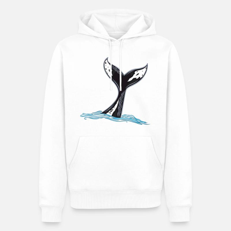 Rorqual commun - Sweat à capuche Premium bio Homme - blanc