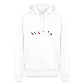 Das Herz eines Bikers - Männer Premium Bio Hoodie - Weiß - Vorne - Nico (187cm)