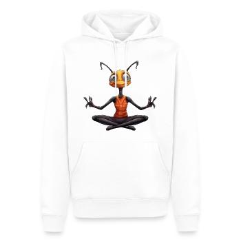 Ameisen Yoga - Männer Premium Bio Hoodie - Weiß - Vorne - Nico (187cm)