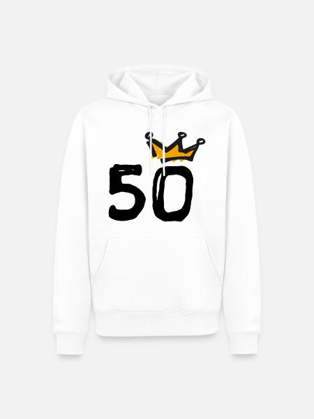 50e anniversaire Krone - Sweat à capuche Premium bio Homme - blanc