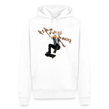 Skater bis zum Tod - Männer Premium Bio Hoodie - Weiß - Vorne - Nico (187cm)