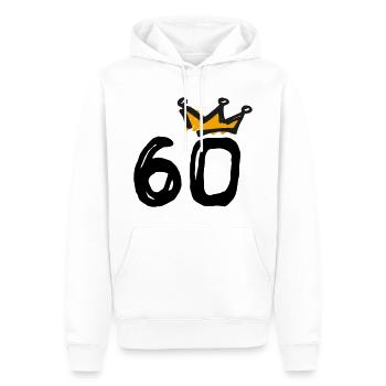 60e anniversaire Krone - Sweat à capuche Premium bio Homme - blanc - Devant - Nico (187cm)