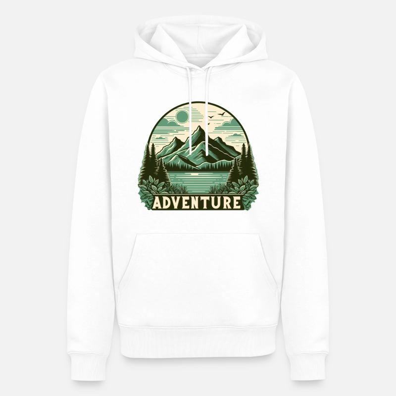 Aventure - Sweat à capuche Premium bio Homme - blanc