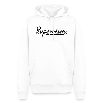 supervisor - Männer Premium Bio Hoodie - Weiß - Vorne - Nico (187cm)