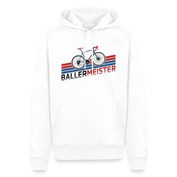 BALLERMEISTER FAHRRAD RADFAHRER SPRUCH RENNRAD - Männer Premium Bio Hoodie - Weiß - Vorne - Nico (187cm)