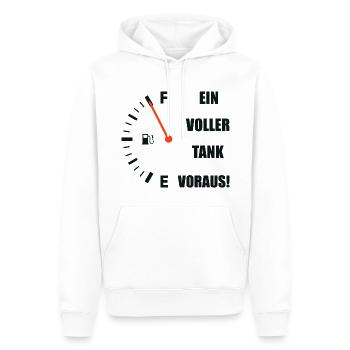 Ein Volltank voraus Benzin Anzeige lustige Auto - Männer Premium Bio Hoodie - Weiß - Vorne - Nico (187cm)