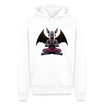 Yoga Fledermaus - Männer Premium Bio Hoodie - Weiß - Vorne - Nico (187cm)