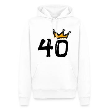 40. Geburtstag Krone - Männer Premium Bio Hoodie - Weiß - Vorne - Nico (187cm)