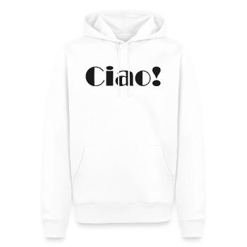 Au revoir ! Salut! Au revoir! Salutations; italien; fun - Sweat à capuche Premium bio Homme - blanc - Devant - Nico (187cm)