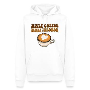 Halb Kaffee halb Lehrer - Männer Premium Bio Hoodie - Weiß - Vorne - Nico (187cm)