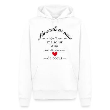 Ma meilleure amie n'est peut être pas ma sœur ... - Sweat à capuche Premium bio Homme - blanc - Devant - Nico (187cm)