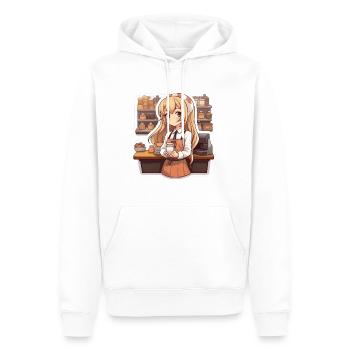 Kawaii Anime Girl Working - Männer Premium Bio Hoodie - Weiß - Vorne - Nico (187cm)