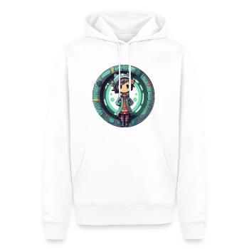 Cute Cartoonish Dimension Traveler Standin - Männer Premium Bio Hoodie - Weiß - Vorne - Nico (187cm)