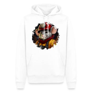 Feuerwehr Maus - Männer Premium Bio Hoodie - Weiß - Vorne - Nico (187cm)