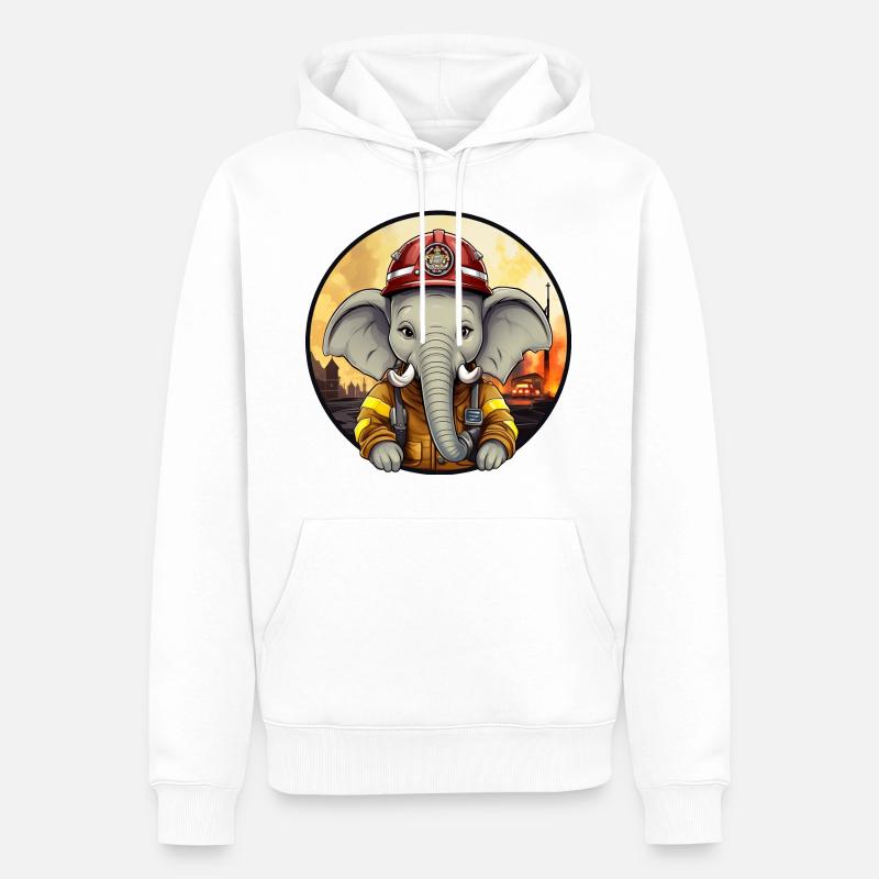 Brigade de pompiers d’éléphants - Sweat à capuche Premium bio Homme - blanc