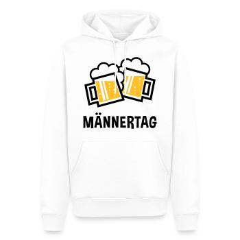 Männertag (Bier Prosit Bayrische Bierkrüge / 2C) - Männer Premium Bio Hoodie - Weiß - Vorne - Nico (187cm)