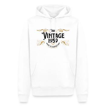 True Vintage 1959 Aged to Perfection Geschenkidee - Männer Premium Bio Hoodie - Weiß - Vorne - Nico (187cm)
