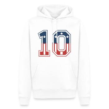 Nummer 10 USA - Männer Premium Bio Hoodie - Weiß - Vorne - Nico (187cm)