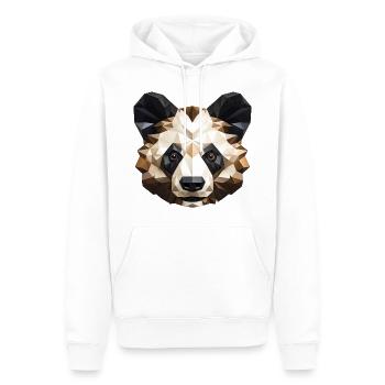 Panda-Perfektion: Monochromer Geometrie-Zauber - Männer Premium Bio Hoodie - Weiß - Vorne - Nico (187cm)
