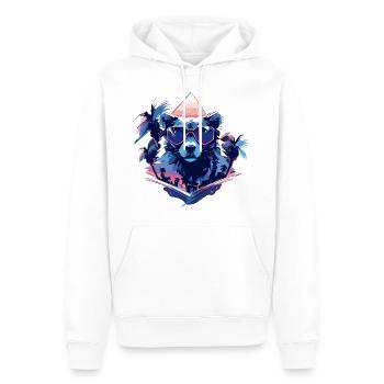 Future Bear mit Sonnenbrille - Männer Premium Bio Hoodie - Weiß - Vorne - Nico (187cm)