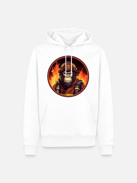 Monkey Fire Brigade - Men’s Premium Organic Hoodie - white