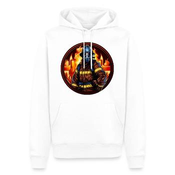 Pompier Pompier - Sweat à capuche Premium bio Homme - blanc - Devant - Nico (187cm)