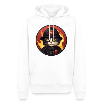 Katzen Feuerwehr - Männer Premium Bio Hoodie - Weiß - Vorne - Nico (187cm)