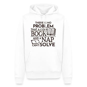 Ein gutes Buch - Männer Premium Bio Hoodie - Weiß - Vorne - Nico (187cm)