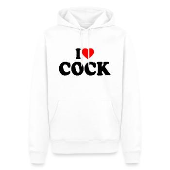 I love cock - Männer Premium Bio Hoodie - Weiß - Vorne - Nico (187cm)