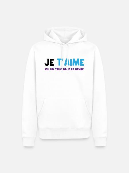 je t'aime - Sweat à capuche Premium bio Homme - blanc
