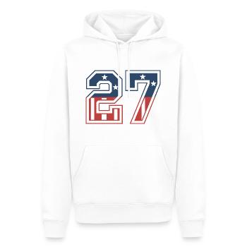 Nummer 27 USA - Männer Premium Bio Hoodie - Weiß - Vorne - Nico (187cm)