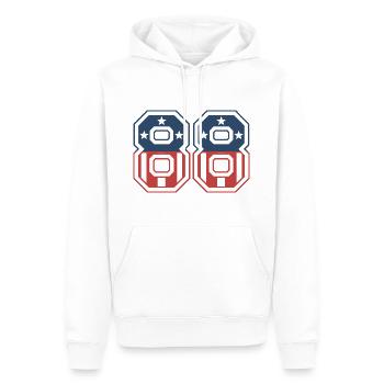 Nummer 88 USA - Männer Premium Bio Hoodie - Weiß - Vorne - Nico (187cm)