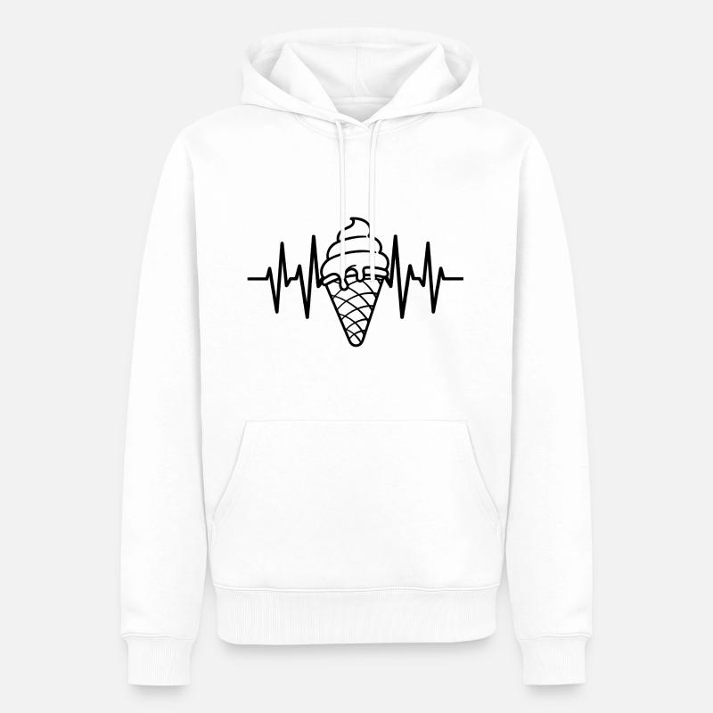 Eiscreme Liebe Eis Herzschlag - Männer Premium Bio Hoodie - Weiß