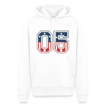 Anzahl 05 USA - Männer Premium Bio Hoodie - Weiß - Vorne - Nico (187cm)