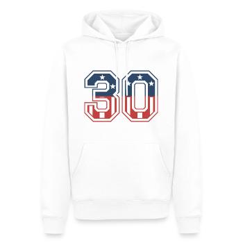 Nummer 30 USA - Männer Premium Bio Hoodie - Weiß - Vorne - Nico (187cm)