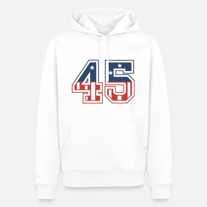 Numéro 45 États-Unis - Sweat à capuche Premium bio Homme - blanc