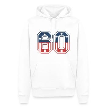 Nummer 60 USA - Männer Premium Bio Hoodie - Weiß - Vorne - Nico (187cm)